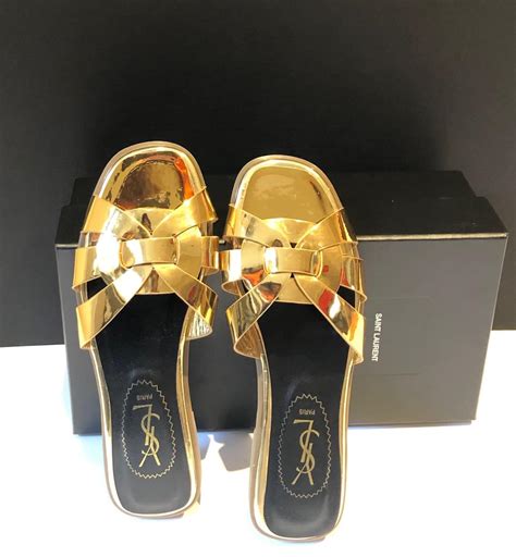 ysl tribute sandals sizing|ysl tribute sandals flat.